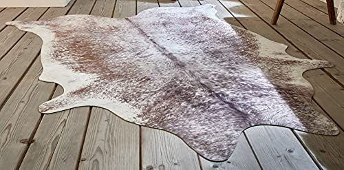 Dekoleidenschaft Teppich Kuhfell 130x155 cm, Dekofell, Kunstfell, Sitzauflage, Vorleger Fellimitat, Kurzhaar Fellteppich für Wohnzimmer, Schlafzimmer, Küche oder Flur