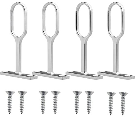 EMSea 4 Stück Schrankstange Halter Garderobenstange Halterung mit Schrauben, Zinklegierung, 72 mm
