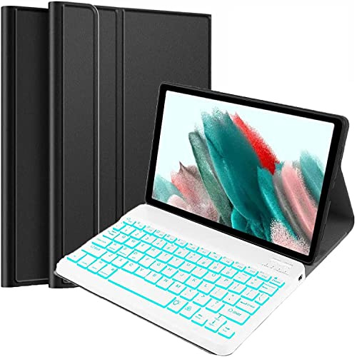 ERY Galaxy Tab A 10.1 2019 Funda con Teclado Retroiluminado SM-T510/T515/T517, 7 Colores Funda con Teclado Español Inalámbrico Desmontable Retroiluminado para Samsung Galaxy Tab A 10.1 2019,Black1