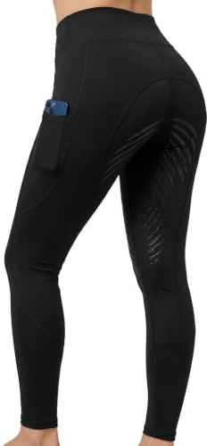 Riding Tights Equestrian Ladies Silicone Grip with Phone Pockets Horse Riding/Gym/Yoga Leggings Tights Breeches Equine