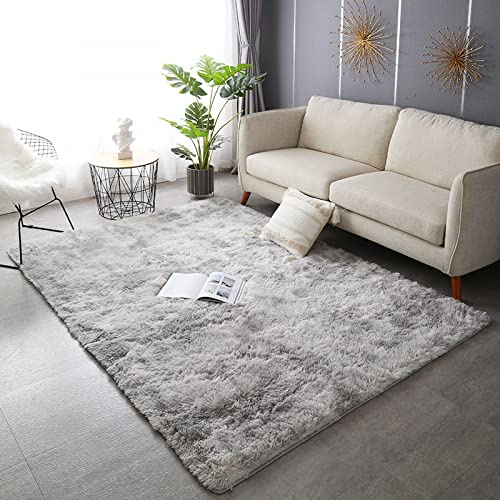 Nyescasa Hochflor Shaggy Teppich - Langflor Wohnzimmer Modern Flauschig Weich Rechteckig für Kinderzimmer Schlafzimmer Flur Läufer - Grau Innen 140x200cm