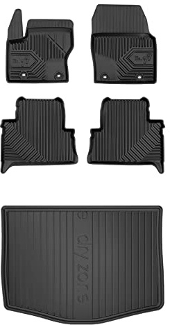 FROGUM EIN Satz Gummimatten Auto Fußmatten und Kofferraumwanne Kofferraummatte für Ford C-Max II 2010-2019 | Hohe Kante | Robust und langlebig