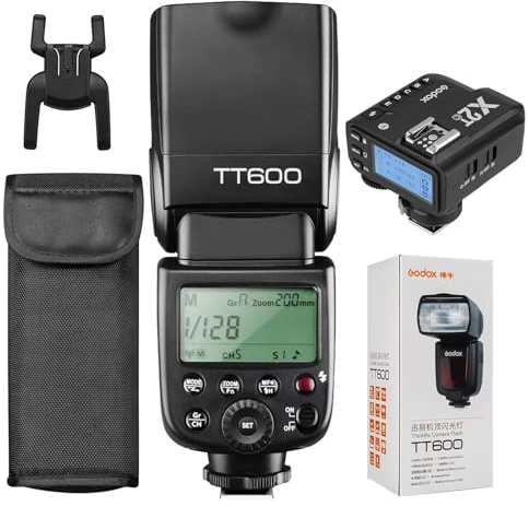 Godox Flash TT600 with Godox Flash Trigger X2T-C Bundle - 2.4G Wireless X System, High-Speed Sync, Compatible with Canon DSLR Cameras. Powerful GN60, Quick Recycle, and Versatile Flash Modes
