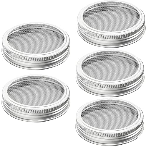 Sprossendeckel, Edelstahl-Keimglas-Deckel, Sprossen-Set für 86 mm Mundgläser, Keimungsset, Deckel, 5 Stück