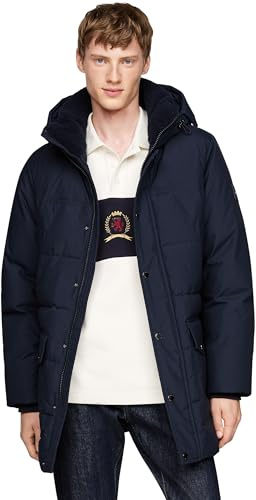 Tommy Hilfiger Uomo Piumino Rockie Utility Parka con Chiusura con Bottoni, Blu (Desert Sky), XL