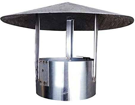Edelstahl-Schornsteinhaube, Rohr-Regenschutz-Schutzkappe, Dachhaube für Kanäle, Lüftungskappe, Regenhut, Haube, Schornstein (Größe: 25 cm)