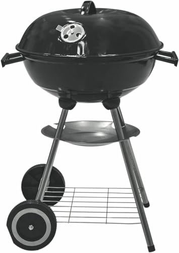 Barbecue a Carbonella 'Miami' in Acciaio Smaltato con Griglia in Acciaio Inox, Barbecue Portatile Ideale per Balcone e Giardino, Diametro 44 cm.