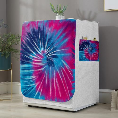 Highdi Housse de Protection pour Machine à Laver, Chargement Frontal Housse La Poussière avec Ouverture Frontale pour Linge Domestique (Motif tie-Dye 5,Capacité S 6~7.5KG)
