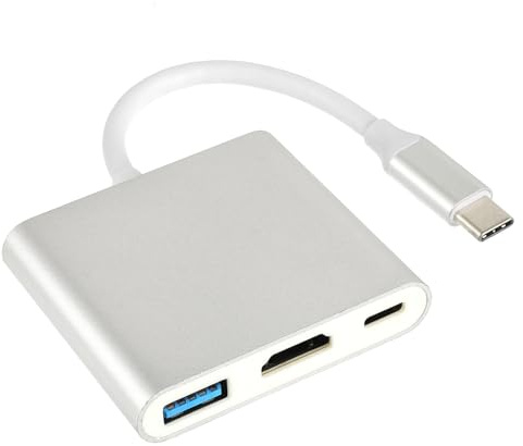 HUAREW USB C Adapter mit HDMI Ausgang 4K | USB 3.0 Port und 100W PD Ladeanschluss Typ C Digital AV Multiport Adapter für MacBook Pro/Air, iPad Tablets und mehr Geräte