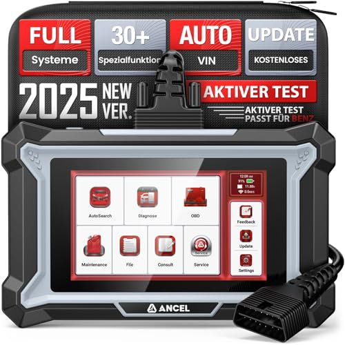 ANCEL DS160 Bidirektionales OBD2 Diagnosegerät für Benz/Maybach/Sprinter Fahrzeuge, Vollsystem Auto Auslesegerät, Fehlerauslesegerät KFZ mit 30+ Reset Ad-Blue/ABS/DPF/SAS/Öl/BMS/TPMS/Injektor Coding