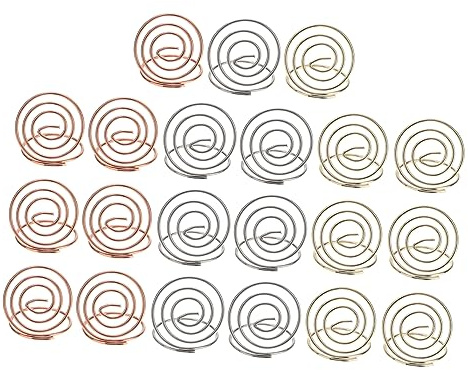 Cabilock 21 Portatarjetas Pequeños Redondos De Alambre Soporte Tarjetas Mesa Boda Decorativo