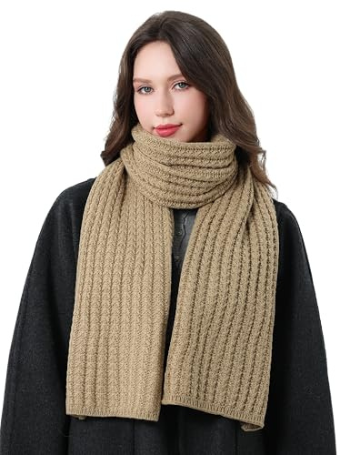 DonDon sciarpa Donna invernale sciarpa di lana Sciarpa lavorata a maglia - Beige