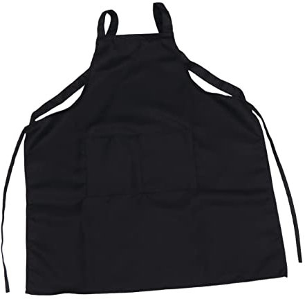 MAGICLULU Kochschürzen für Erwachsene Schürze mit Doppelten Schultergurten Servierschürze Fürs Café Praktische Taschen für Geld Rezeptkarten Schwarz