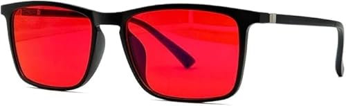 Dumhuts Gafas para Ordenador y Gaming PC con 100% Filtro de Luz Azul y Verde, Gafas Rojas con Filtro UV, Bloqueo de Luz Azul, Anti Fatiga Visual para Mujeres y Hombres