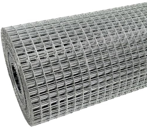 BOAOTX Griglia per topi ad arvicole, 50 cm x 10 m, larghezza maglie 6,3 mm, rete metallica zincata, rete metallica per arvicole, per aiuole rialzate, per conigli, conigli, griglia per topi