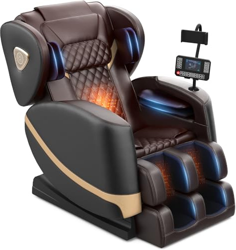 FURNIMAT 2025 Upgrade Massage Chair, Full Body Massage Chair with 10 Fix Points, Heating, Foot Massage, Auto Modes, Bluetooth Speaker, Touch Screen Controller, Zero Gravity Home Office