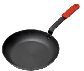 pasoli Sartén de acero al carbono, 28 cm de diámetro, color negro, incluye protector de mango