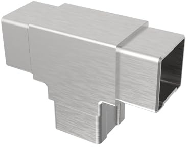 Innbee T-Verbinder V2A Edelstahl AISI 304 | Vierkantrohr 40x40x2 mm 90° T-Stueck | Treppengelaender Handlauf Balkon Gelaenderbau