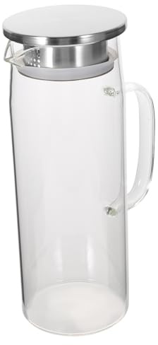 LIGIGWASH Jarra de Vidrio Resistente al Calor con Tapa Aleatoria Tetera Práctica para Agua Fría y Caliente para Oficina y Hogar