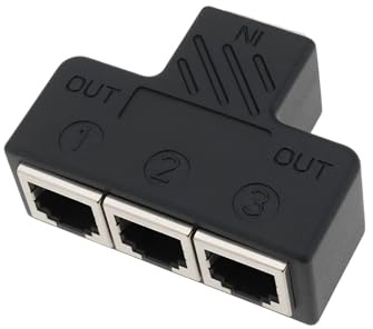 YINETTECH RJ11 Buchse auf 3 Buchsen 6P6C Telefon Inline-Koppler für Festnetz-Faxgerät (1 bis 3)
