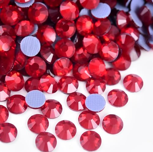 Jollin Hotfix Strass 288 Piezas - Diamantes de imitación Hotfix a Granel, Hot fix Rhinestones Gemas Diamantes Termoadhesivos para Ropa, Manualidades y Deslumbrante, 6,4mm(SS30, Siam)