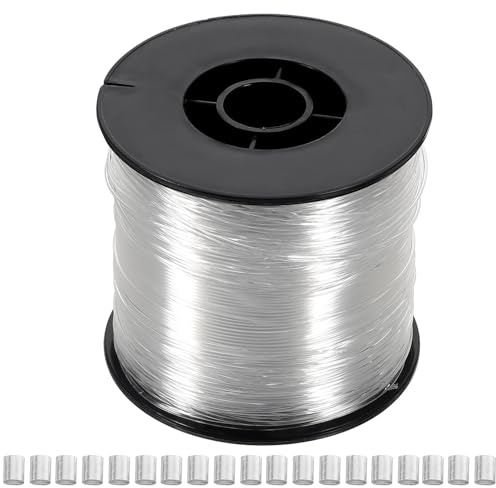 EXCEART Nylon Cuerda Transparente para Colgar Marcos de Fotos 0,80 Mm 200 M 60 Accesorios de Aluminio para Bricolaje y Decoración en Hogar, Oficina y Escuela