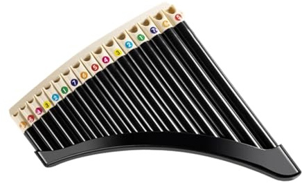 Panflöte Instrument Panflöte Mit Gebogenen Pfeifen 16-18 Röhren C-Dur Professionell Für Anfänger Und Instrumentalisten(16-pipe light brown elbow)