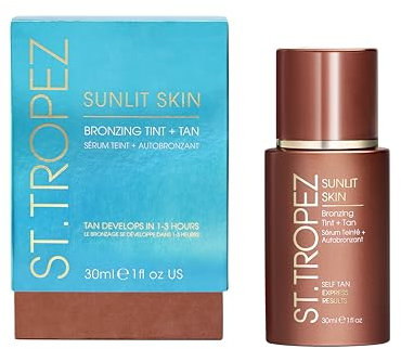 St.Tropez Sunlit Skin Self Tan Express 30 ml, Instant Bronzy Glow and Medium Tan in 3 hours, Quick-drying no rinse formula, Suitable for all Skin Tones