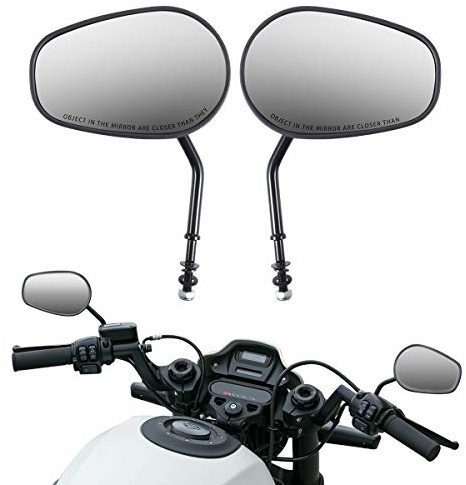 KATUR Moto 8MM 10MM Specchi retrovisori manubrio Specchi retrovisori Moto Taglia bordi neri Specchietti retrovisori per Road King Sportster Street Glide Electra Glide Dyna Softail Road Glide 1982-2019