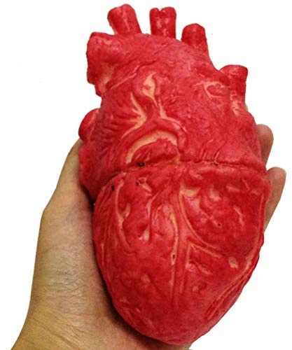 Uyuke Fake Human Heart Latex Lebensgroße Heart Bloody Horror Requisiten für Halloween