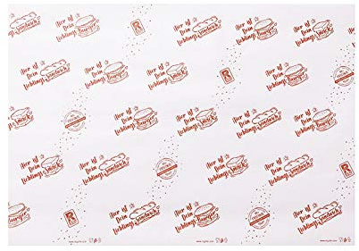 2000 Blatt Bio Hamburgerpapier Sandwichpapier Frischhaltepapier 33x40cm XL fettdicht 32g/m² für Burger Sandwiches Snacks eco-friendly Neutraldruck Rot