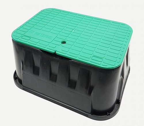 rg-vertrieb Ventilbox Ventilkasten Verteilerkasten Deckel Bewässerung Box Jumbo 53x37cm für Magnetventile aus Kunststoff, Grün, nicht wasserfest, Box, Deckel