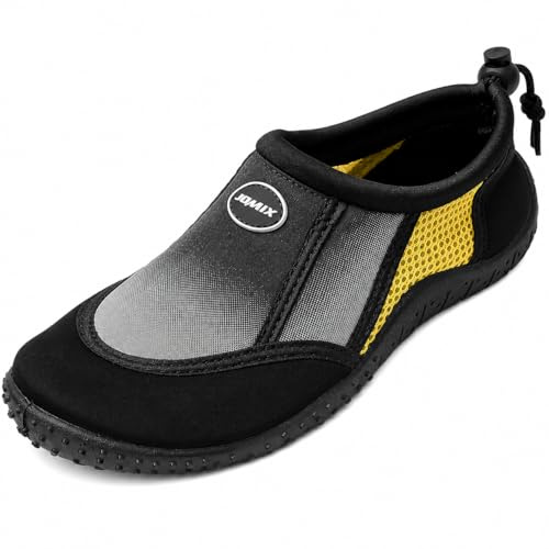 JOMIX Scarpette da Scoglio Uomo,Scarpe Acquatiche Mare Spiaggia a Rapida Asciugatura e Antiscivolo,morbide Leggere Traspiranti per Piscina Outdoor Uso Quotidiano,Grigio,42 EU