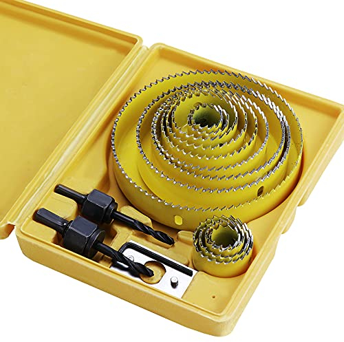 SHEENO 17 Pezzi Sega a Tazza,19-126 mm Fresa a Tazza,in Acciaio al Carbonio per Trapano, per Legno, Cartongesso