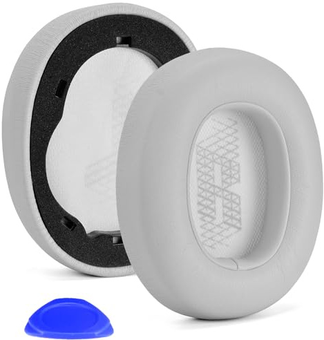 Live 650 BTNC Replacement Ear Pad in Fabric and Memory Foam, Compatible with JBL E65 E65BTNC / Duet NC/Live 650BTNC Live 660 BTNC Headphones (White (Protein Leather)) | Auch für JBL E65/Duet NC/Live 660/770/780BTNC, Ersatz-Ohrpolster mit weichem Leder, geräuschisolierender Schaumstoff