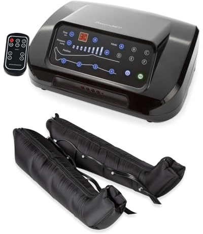 Dinamicamed ® PRO 4.0 Pressoterapia Linfodrenaggio Professionale Digitale Classic, Pressoterapia per Casa con 6 Programmi, Massaggio Linfodrenante 4 Camere con Gambali XL