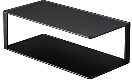 YAMAZAKI 5642 TOWER Geschirr-Organizer, schwarz, Stahl, minimalistisch, 15 x 30 x 10 cm (L x B x H)
