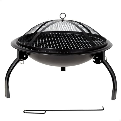 Aktive 61114 - Braciere da esterno portatile e pieghevole, con parascintille, materiale acciaio, resistente, misure Ø55x42cm, barbecue da esterno, barbecue da campeggio