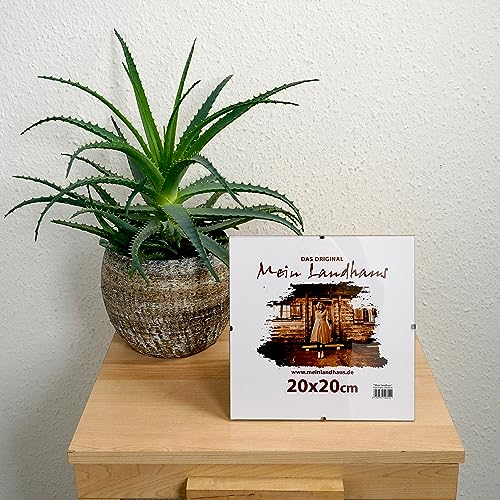 Mein Landhaus rahmenloser Bilderrahmen | 50x70 cm | Cliprahmen mit bruchsicherem Acrylglas | randloser Bildhalter zum rahmen Ihrer Fotos in horizontaler oder vertikaler Ausrichtung