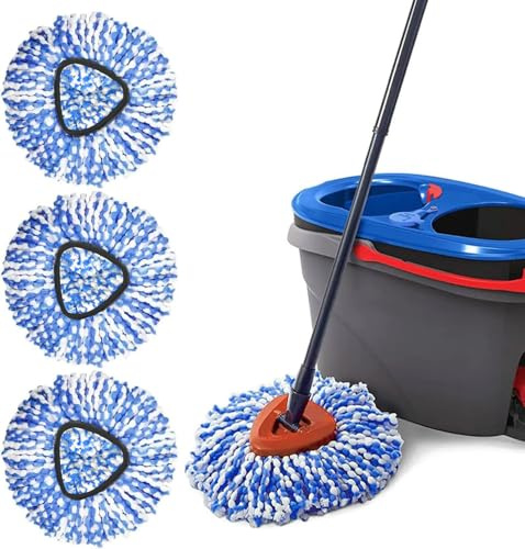 Spin Mop Ersatzköpfe, kompatibel mit Ocedar RinseClean 2 Tank-Mopp-System, Mikrofaser-Nachfüllköpfe für O Cedar Reinigung aller harten Böden