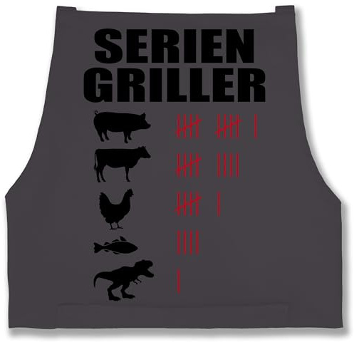 Shirtracer - Schürze - Grillschürze - Erwachsene - Seriengriller I T-Rex I Witzig I Lustiges Geschenk Grill