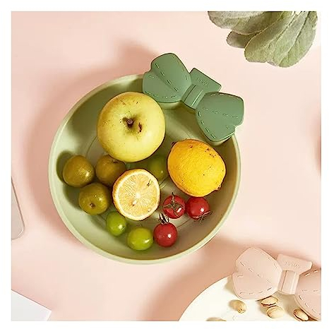 RWRAPS Fruit Bowl 3 PCS Candy Tray Home Fruit Bowl Modern Plastic Personalized Coffee Table Fruit Tray Dried Fruit Tray Glass Bowl (Color : Red) (Green)