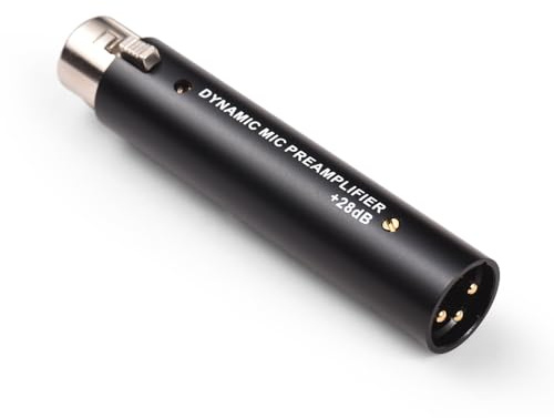 summina Vorverstärker Inline-Mikrofon-Pream-Verstärker mit geringer Rauschverstärkung, XLR-Anschluss für dynamisches Mikrofon, Bühnenaufführung, Karaoke-Unterhaltung, Live-Übertragung, Plug-and-Play-