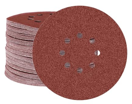 MioTools Fox Schleifscheiben 225 mm, 8-Loch (25 Stk.) K180 | f. Trockenbauschleifer, Normalkorund, Klettbefestigung