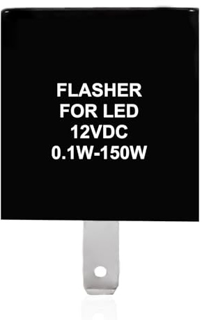 Joyan 2-poliges 12 V LED Motorrad Blinkrelais, Schwarz, Automatisch, 2NO, Relais, Blinkrelais