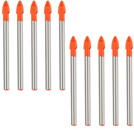10 Pezzi Trapano per Piastrelle, Set Punte Trapano, 6mm Punta per Vetro Punte, Punte Trapano Muro, per Mattoni, Ceramica, Vetro