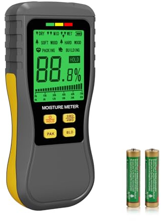 Misuratori di umidità senza spilli, accurati test digitali di umidità del legno, rilevamento non distruttivo dell'umidità nel muro a secco, rilevatore di perdite d'acqua per legname, edilizia, tester