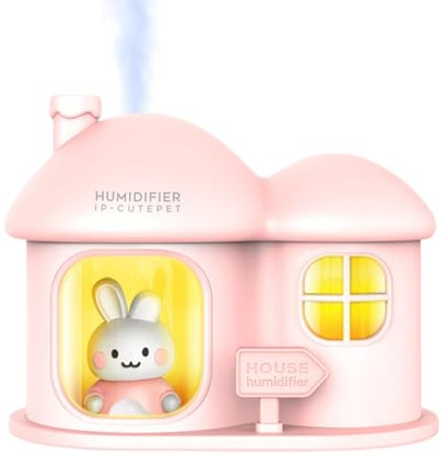 Humidificador pequeño, humidificador de aire | Humidificador ultra silencioso en forma de casa de conejo con luz de cambio de color - Humidificadores, capacidad de 300 ml, pequeño difusor