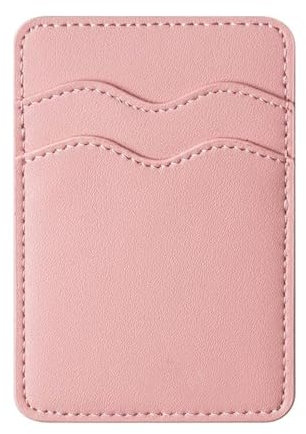 Tinkber Porte Carte Adhésif pour Téléphone en PU - Pratique et Compatible avec La Plupart des Téléphones - Stockage 1 à 2 Cartes (Rose)