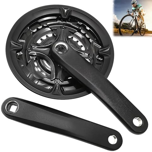 BORDEAG Guarnitura per Mountain Bike da 170 mm, 6/7/8-Fach Guarnitura per Bicicletta, Pedivella Bici, Guarnitura Corona Bicicletta con 24/34/42T, Lega di Alluminio, per Mountain Bike, MTB